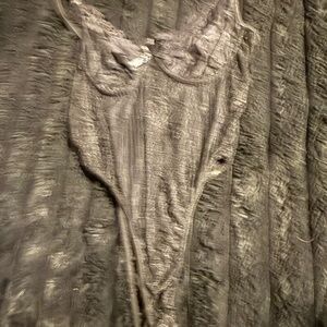 Satin-Effect Black Women's Bodysuit